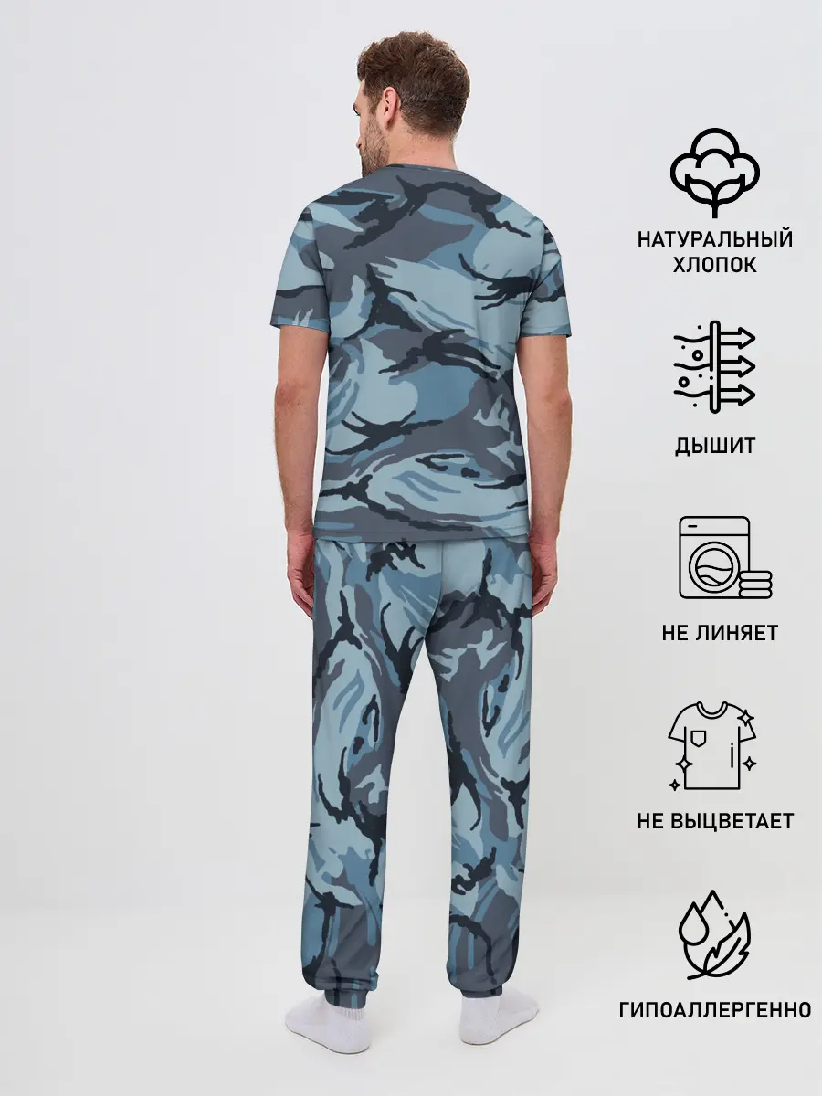 Мужская пижама с брюками / Камуфляж Полиции