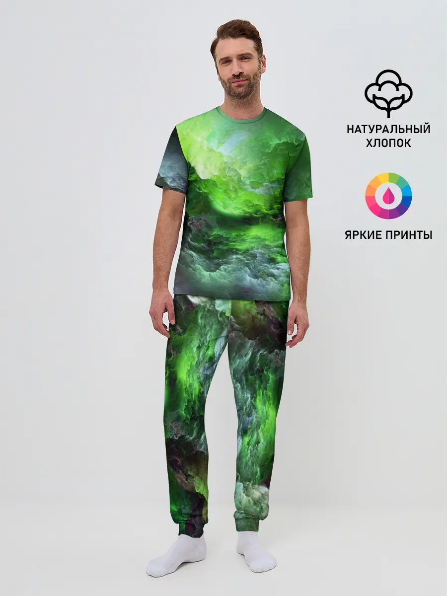 Мужская пижама с брюками / GREEN SPACE | ЗЕЛЁНЫЙ КОСМОС