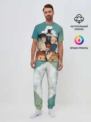 Мужская пижама с брюками / Хаул, Софи, Кальцифер и другие