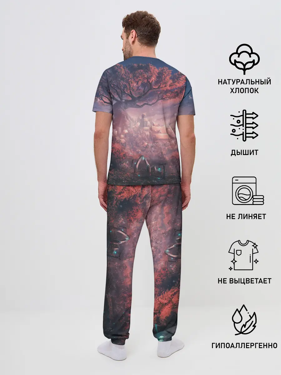 Мужская пижама с брюками / Anime art tree