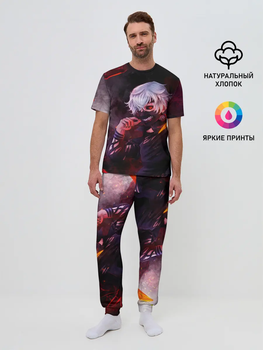 Мужская пижама с брюками / Ken Kaneki красные жала