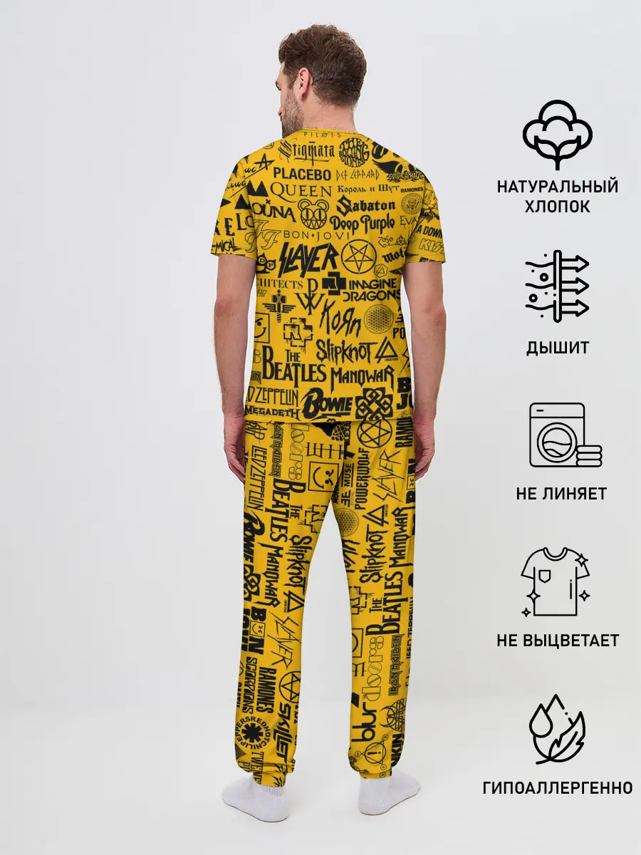Мужская пижама с брюками / ЛОГОТИПЫ РОК ГРУПП