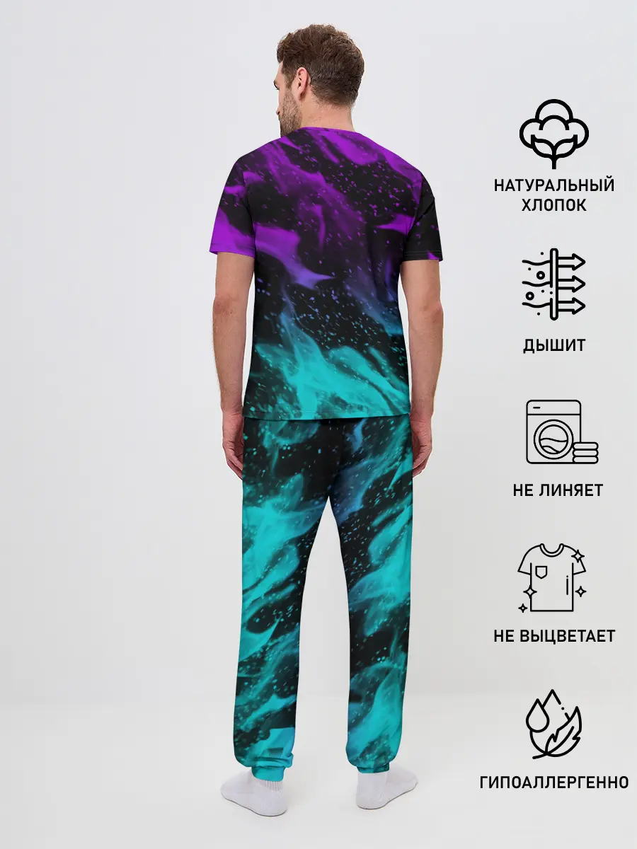 Мужская пижама с брюками / НЕОНОВЫЙ ОГОНЬ