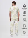 Мужская пижама с брюками / Геометрический орнамент золото