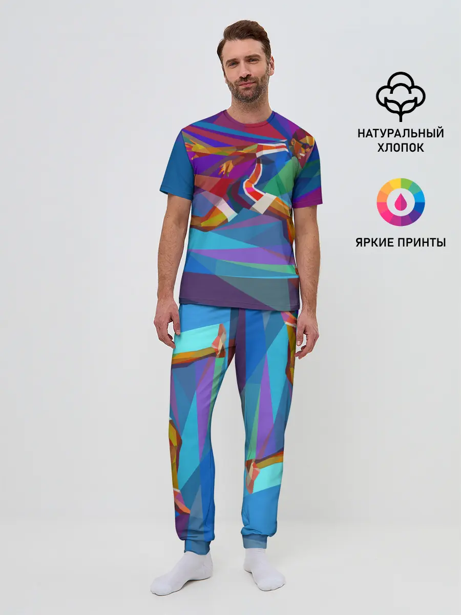 Мужская пижама с брюками / Абстракция