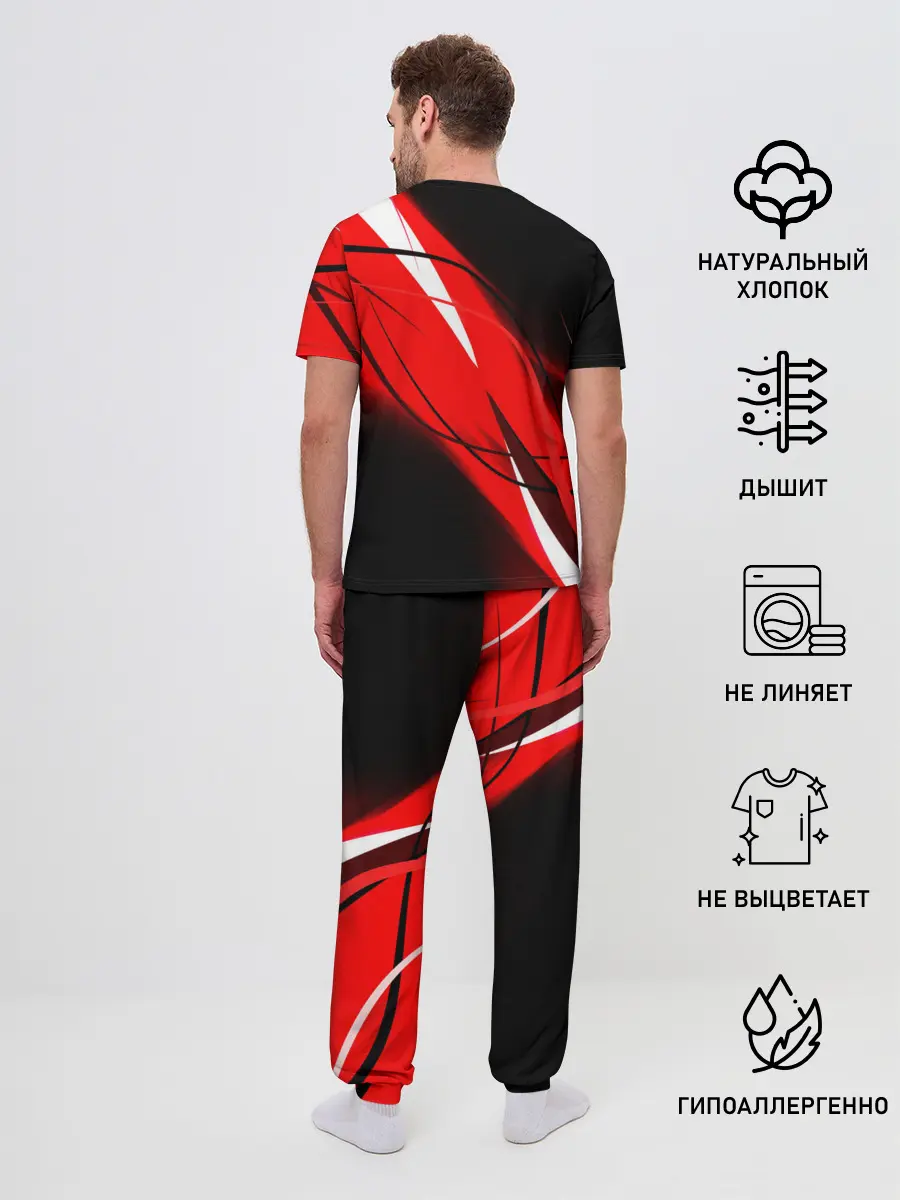 Мужская пижама с брюками / KIMETSU NO YAIBA маленький лого