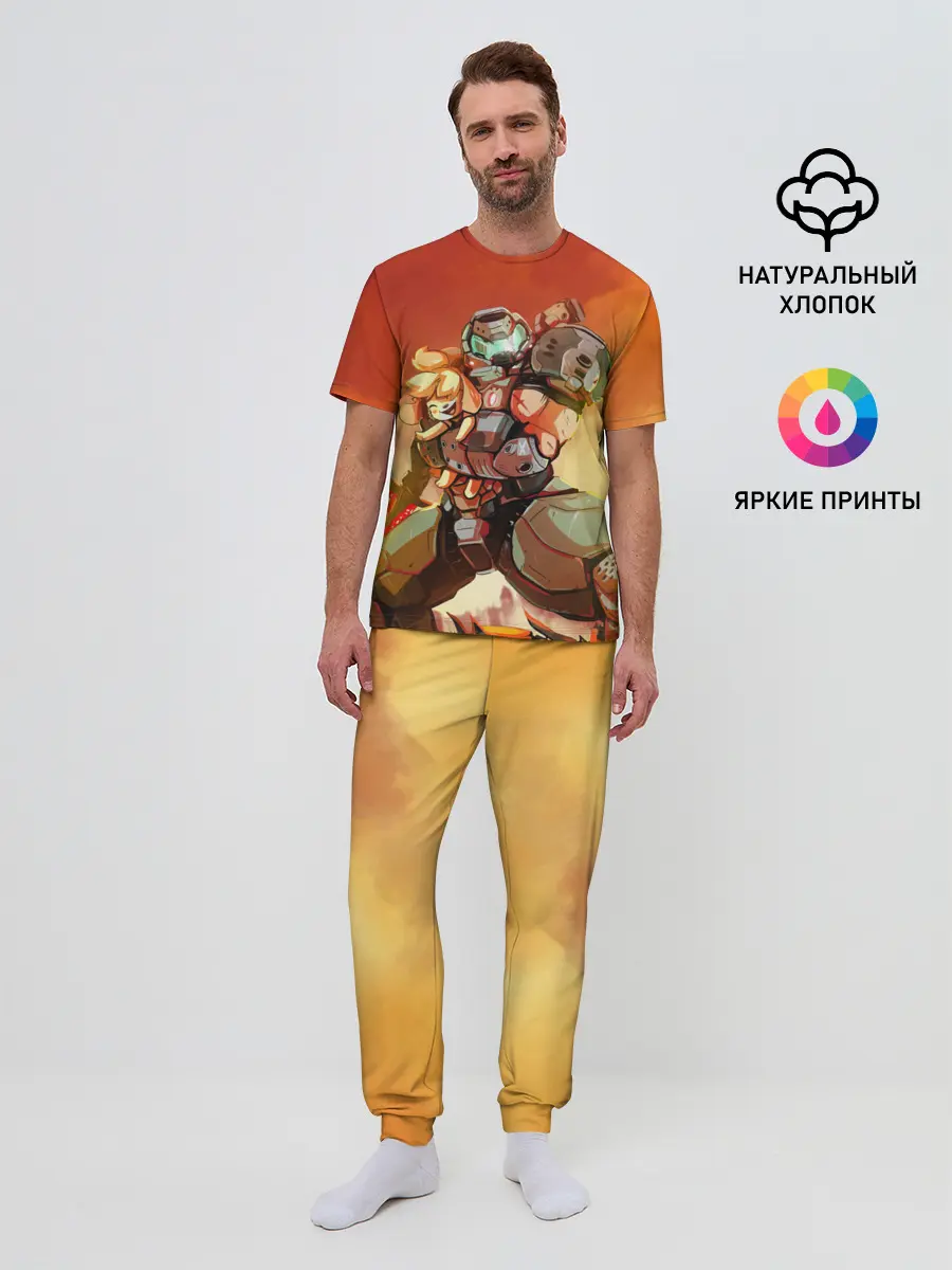 Мужская пижама с брюками / ANIMAL CROSSING x DOOM ETERNAL