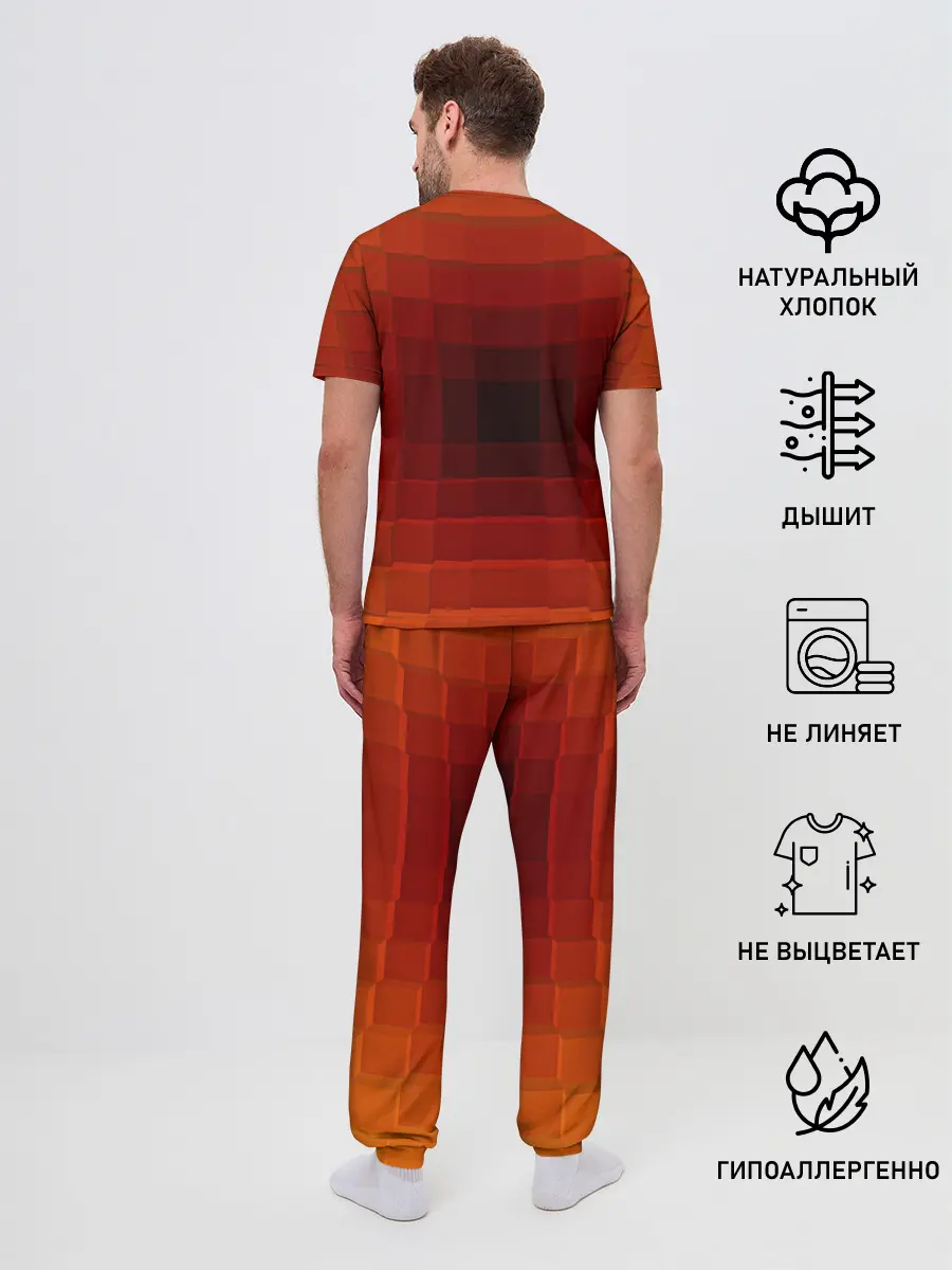 Мужская пижама с брюками / оптическая иллюзия