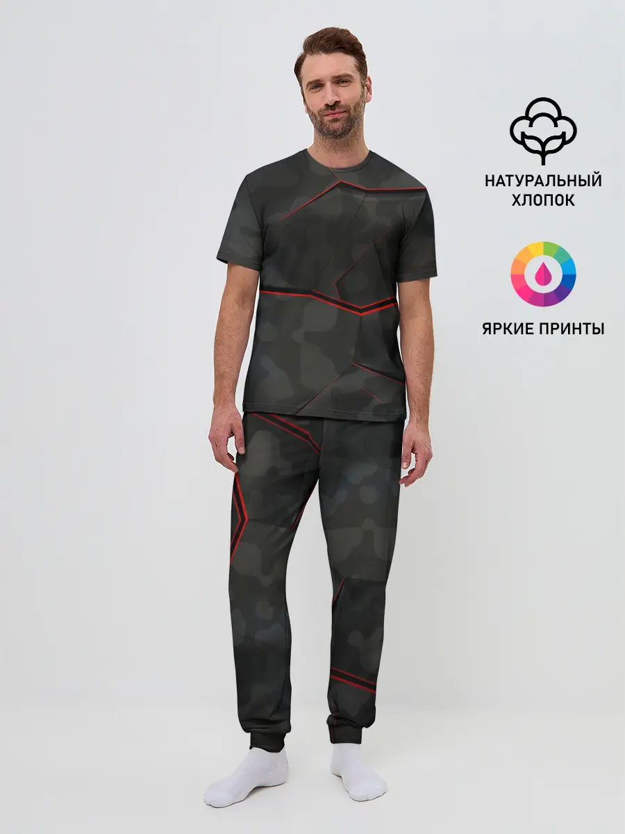 Мужская пижама с брюками / Текстура.