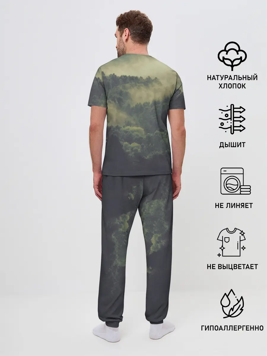 Мужская пижама с брюками / Лес мой храм
