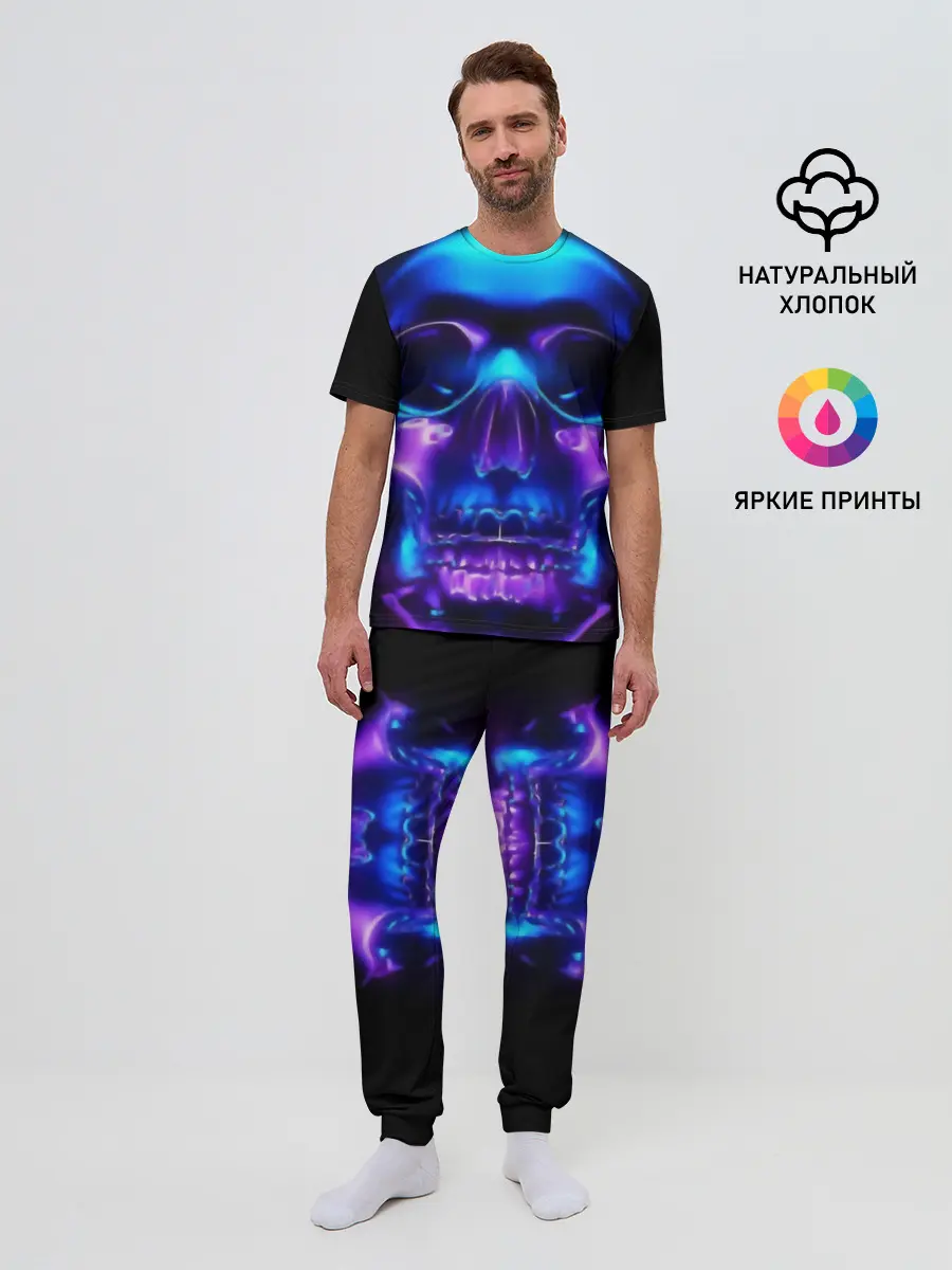 Мужская пижама с брюками / Череп