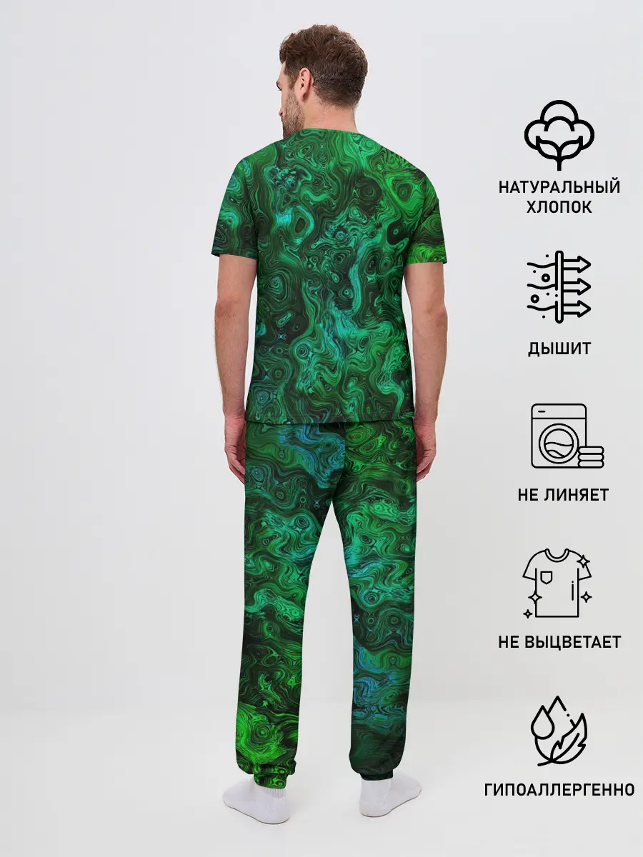 Мужская пижама с брюками / Фортнайт | Волны