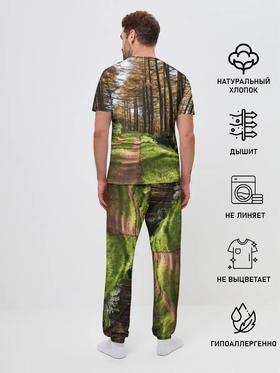 Мужская пижама с брюками / Лес мой храм