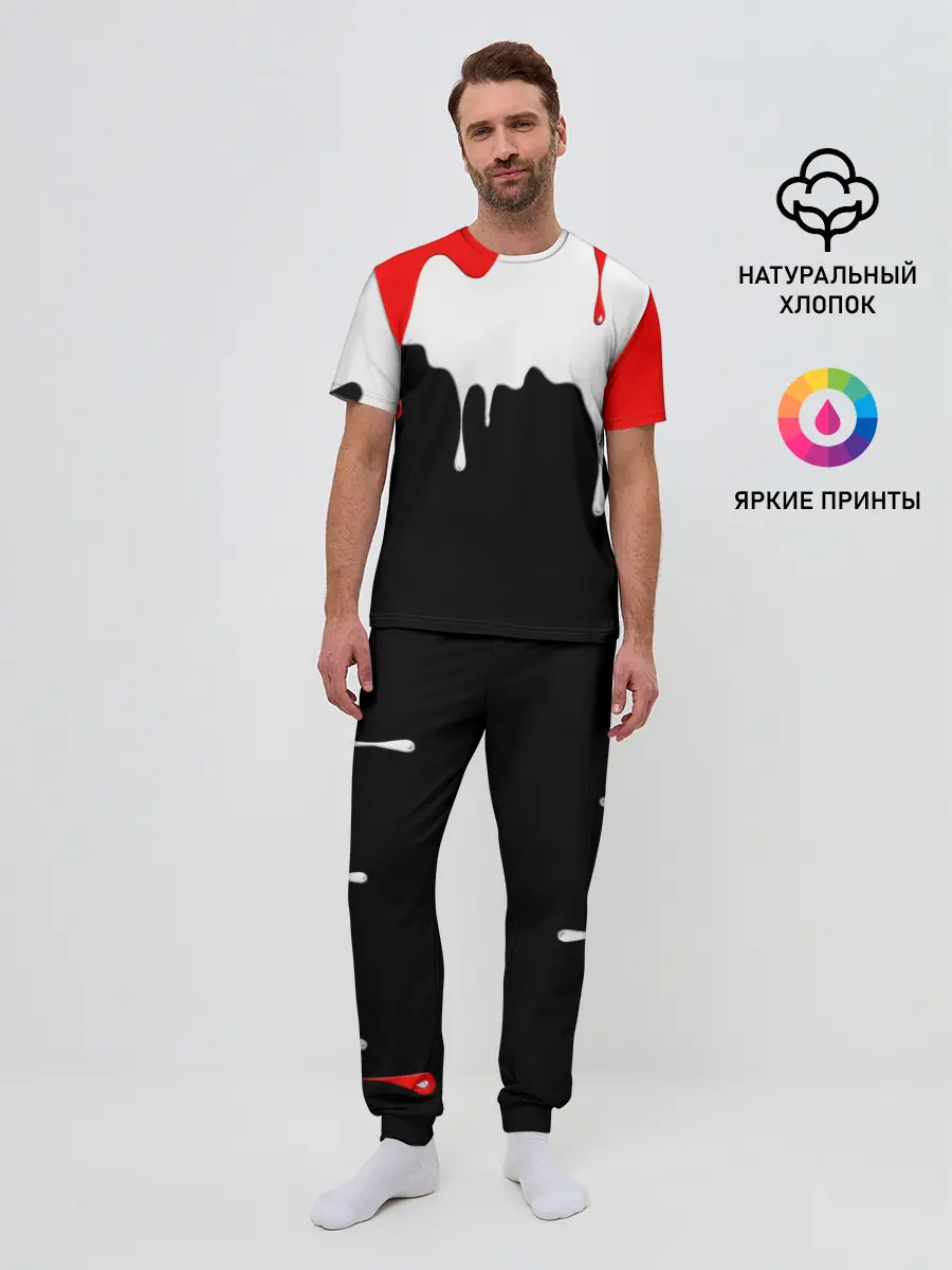 Мужская пижама с брюками / ПОДТЁКИ.