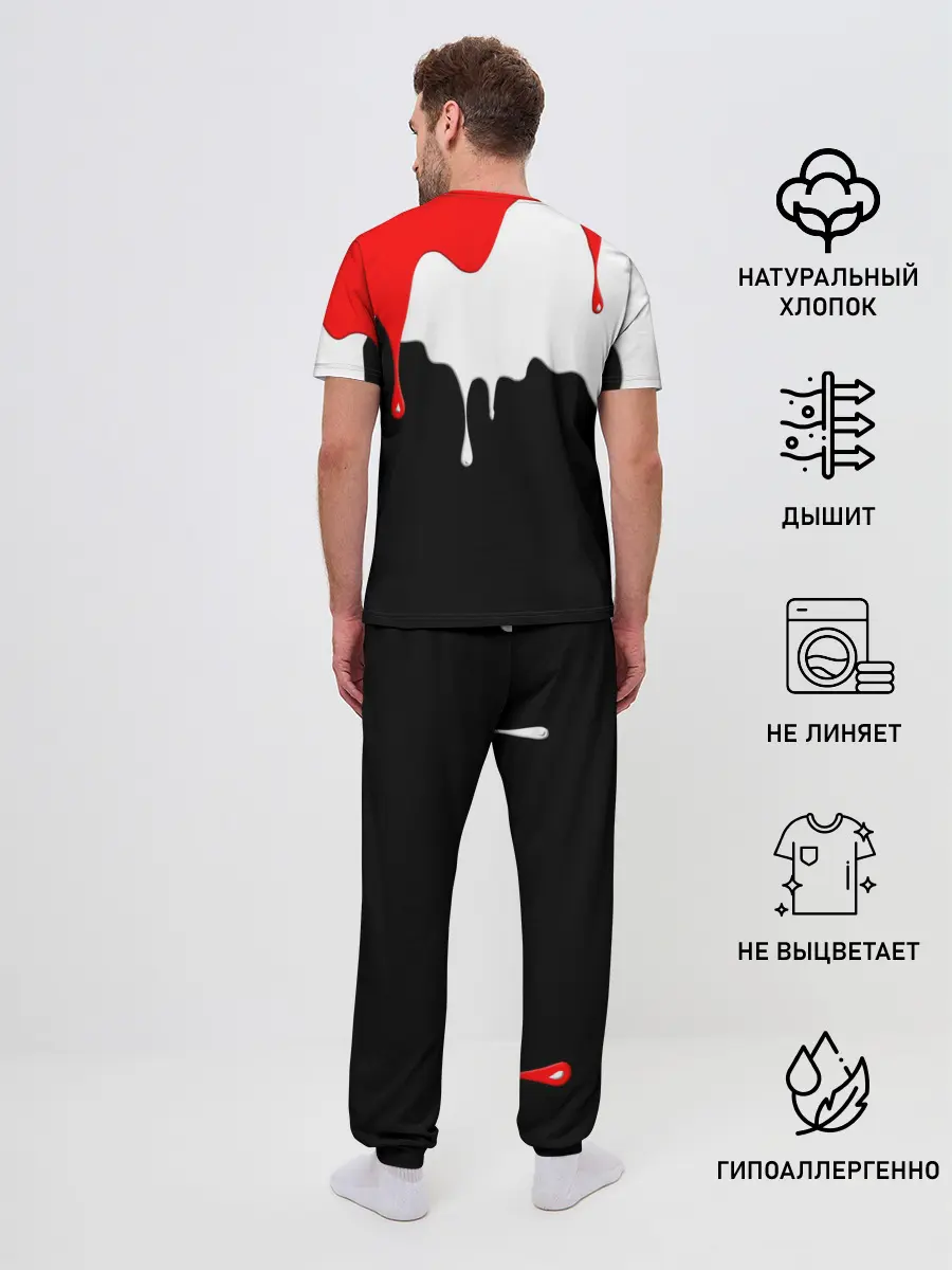 Мужская пижама с брюками / ПОДТЁКИ.