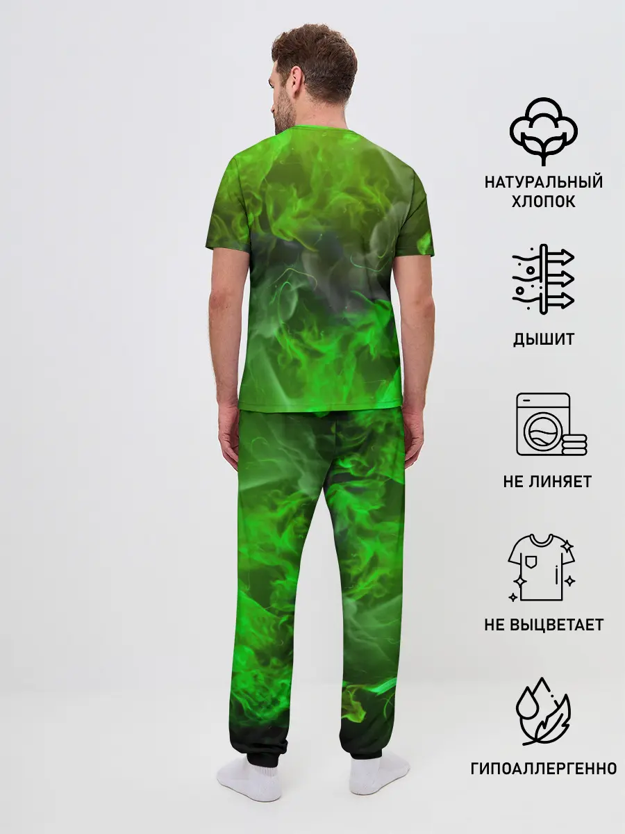 Мужская пижама с брюками / ЗЕЛЁНЫЙ ОГОНЬ