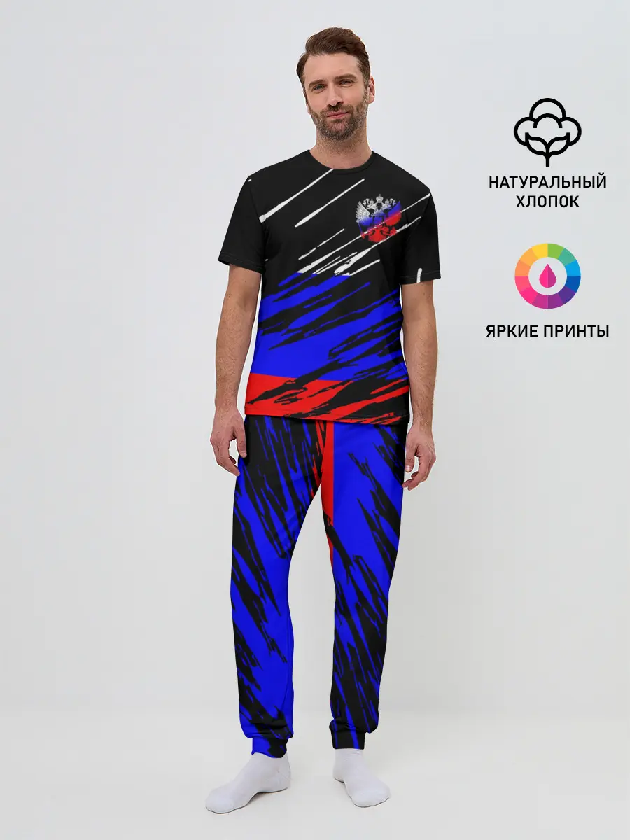 Мужская пижама с брюками / Русский Стиль