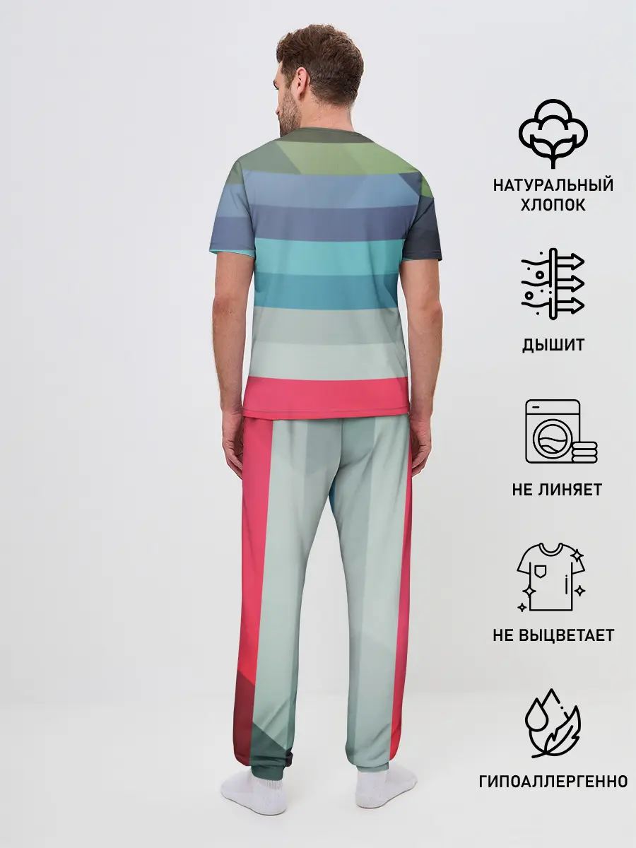 Мужская пижама с брюками / ТЕКСТУРА ЛИНИИ
