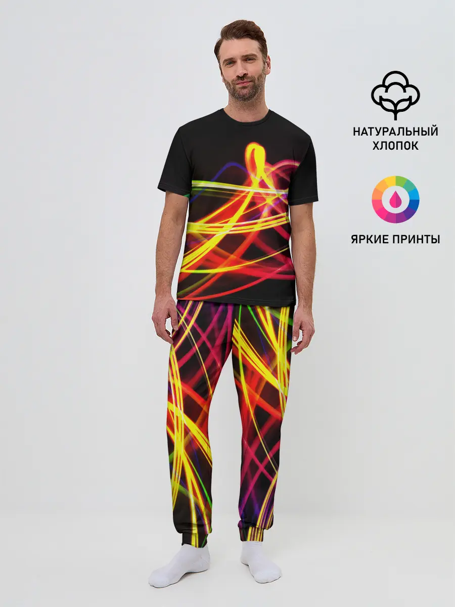 Мужская пижама с брюками / АБСТРАКТНЫЕ ЛУЧИ