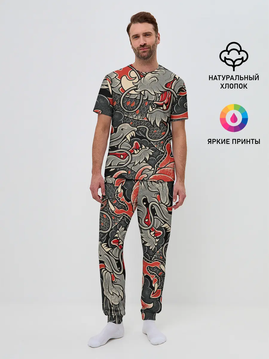 Мужская пижама с брюками / Dsquared tatoo DRAGON