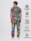 Мужская пижама с брюками / Дудлы узор разноцветный хиппи