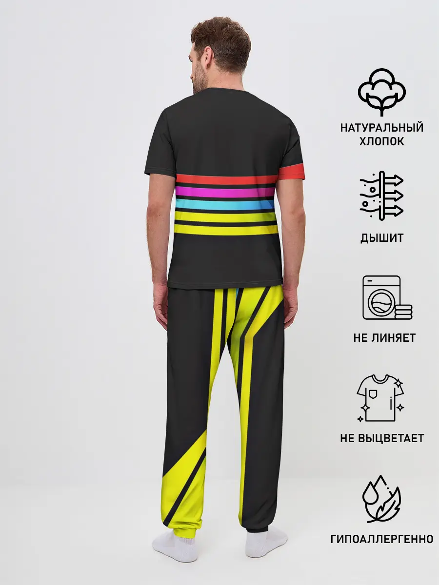 Мужская пижама с брюками / NEON GEOMETRY