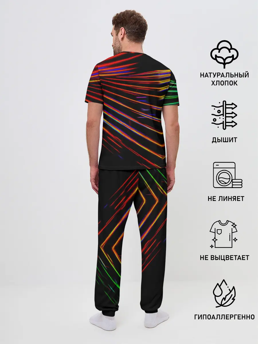 Мужская пижама с брюками / STRIPES COLOR