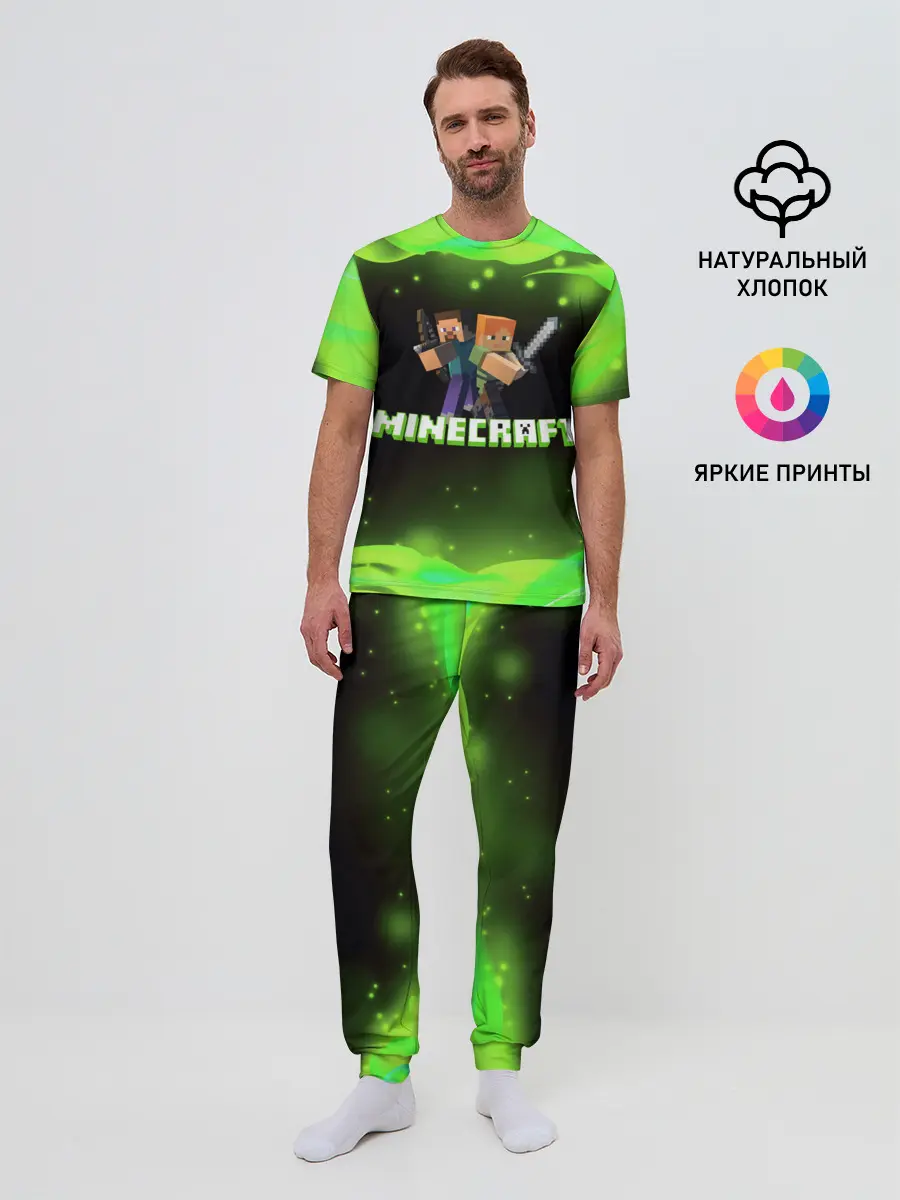 Мужская пижама с брюками / Minecraft 1
