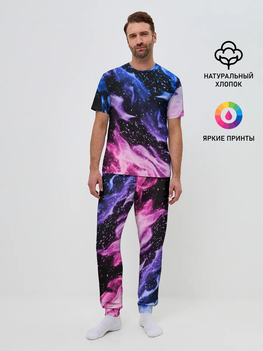 Мужская пижама с брюками / НЕОНОВЫЙ ОГОНЬ | NEON FLAME