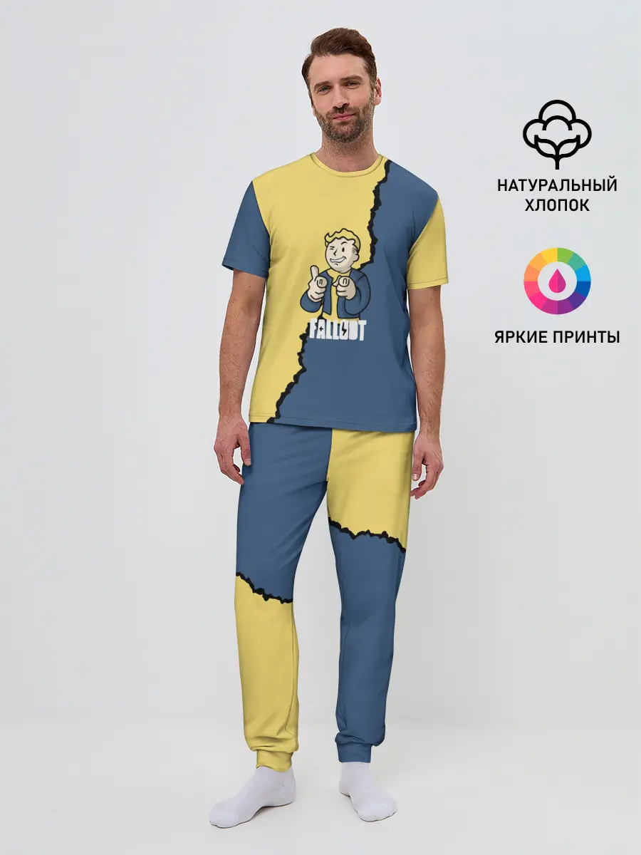 Мужская пижама с брюками / Fallout logo boy