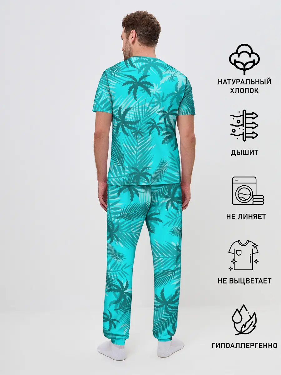 Мужская пижама с брюками / НЕОНОВЫЕ ПАЛЬМЫ