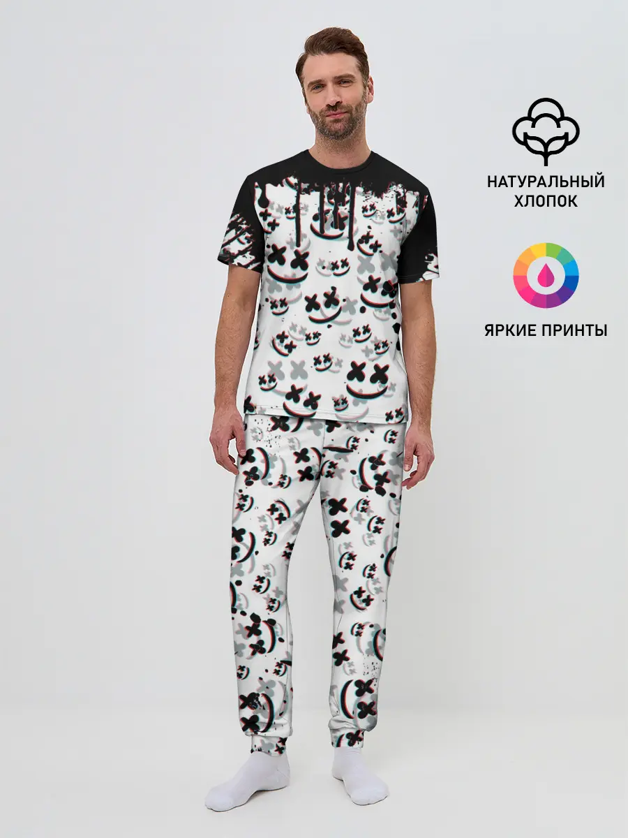 Мужская пижама с брюками / MARSHMELLO GLITCH