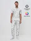 Мужская пижама с брюками / Точки