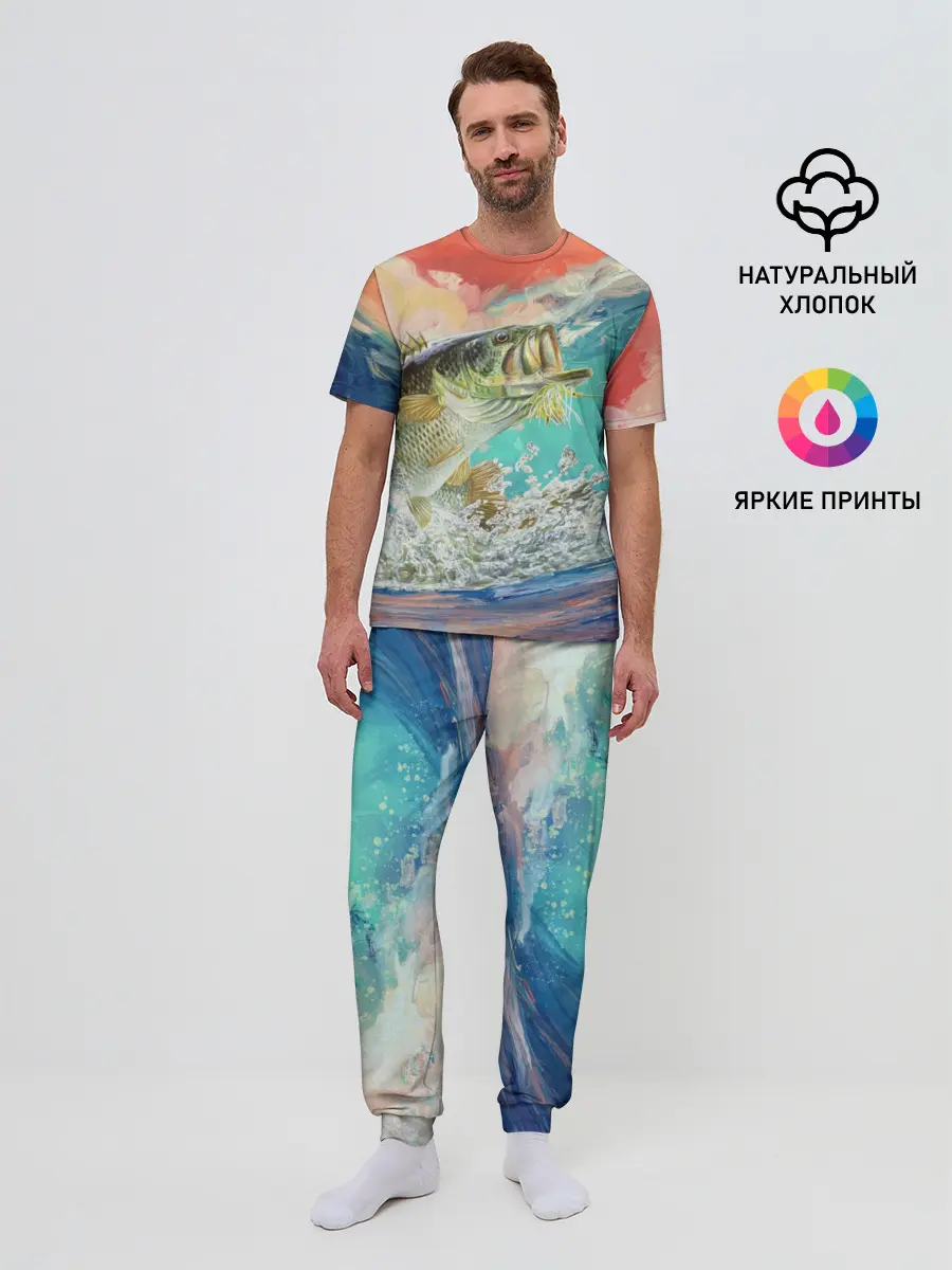 Мужская пижама с брюками / Клёвая Рыбалка