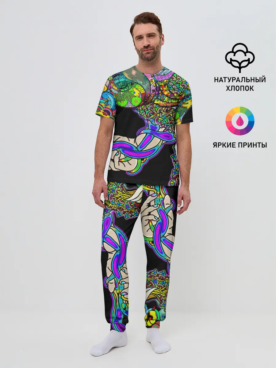 Мужская пижама с брюками / ПСИХОДЕЛИКА NEW