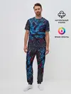 Мужская пижама с брюками / Синяя абстракция
