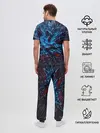 Мужская пижама с брюками / Синяя абстракция