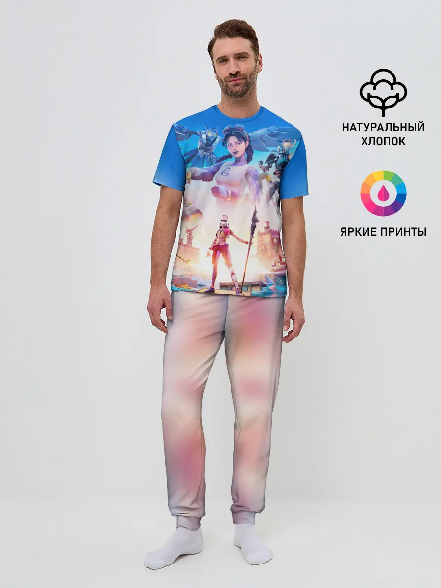 Мужская пижама с брюками / ФОРТНАЙТ 3 СЕЗОН