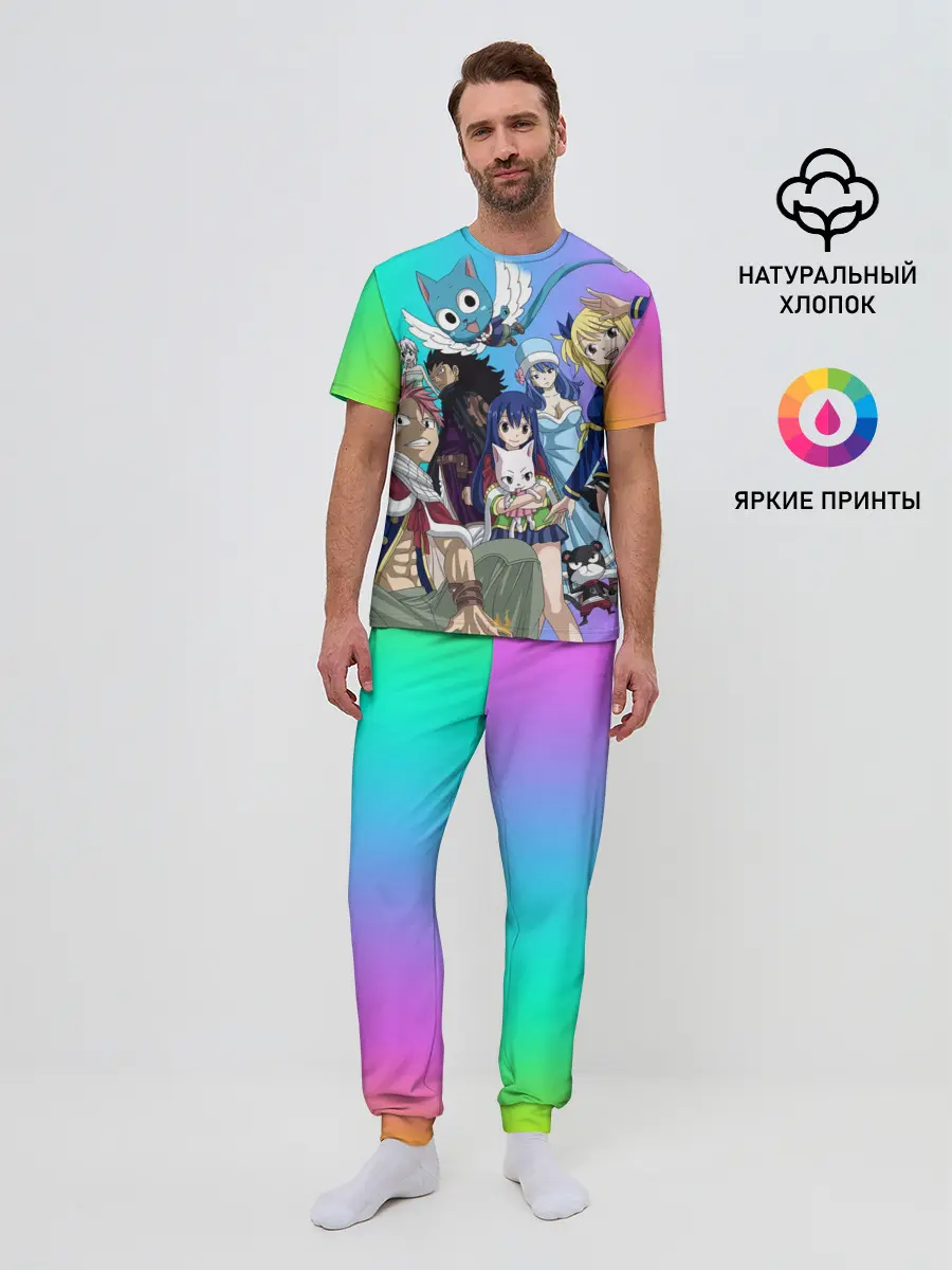 Мужская пижама с брюками / Fairy Tail rainbow