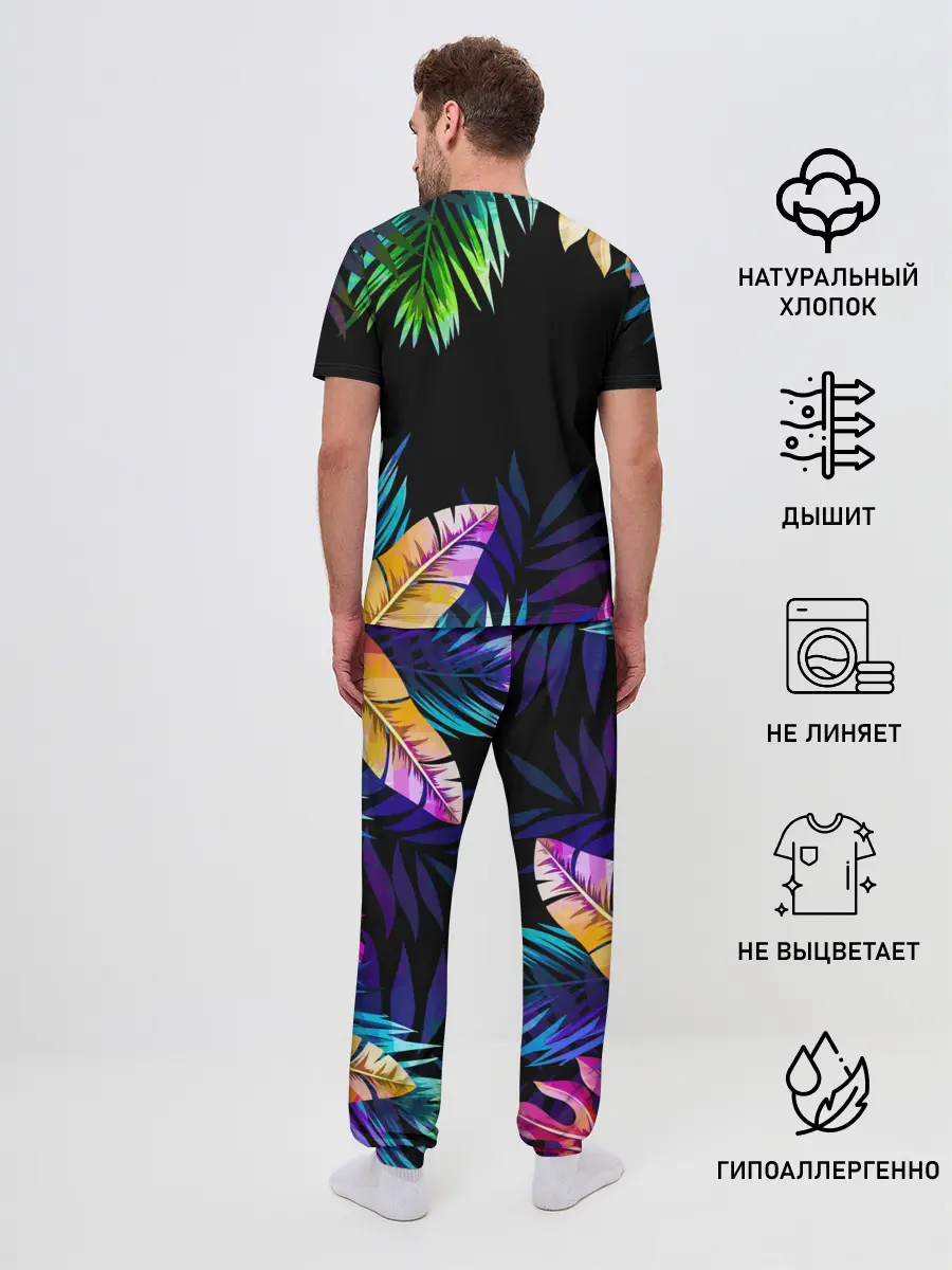 Мужская пижама с брюками / Тропическая Ночь