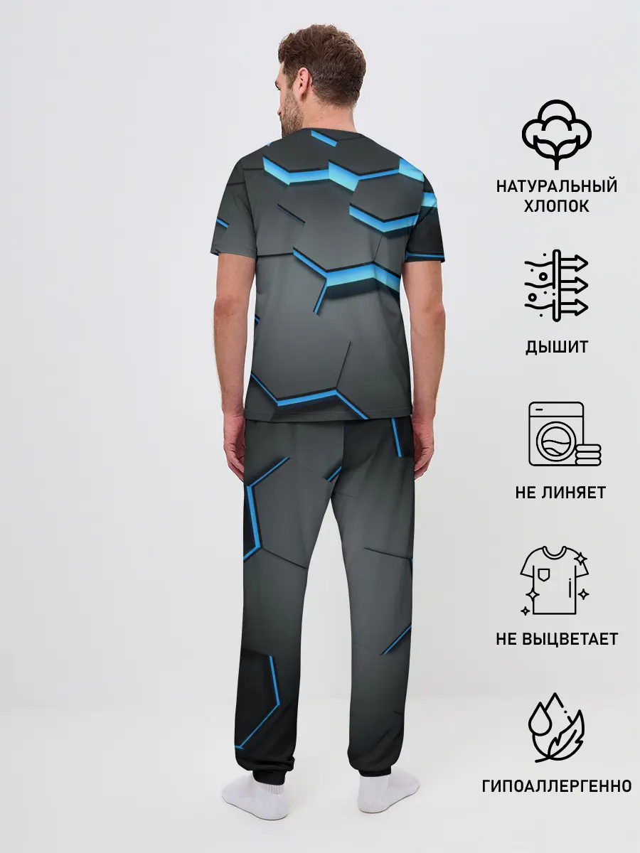 Мужская пижама с брюками / 3D Плиты