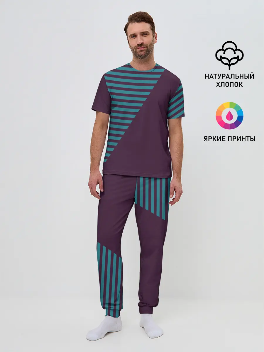 Мужская пижама с брюками / texture