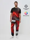 Мужская пижама с брюками / BLACK RED WAVES | АБСТРАКЦИЯ