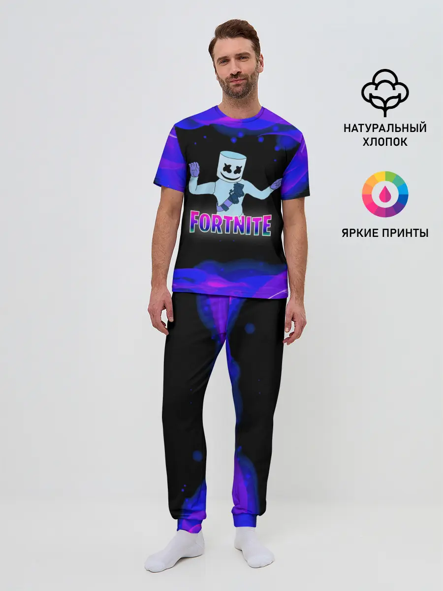 Мужская пижама с брюками / Fortnite Marshmallow