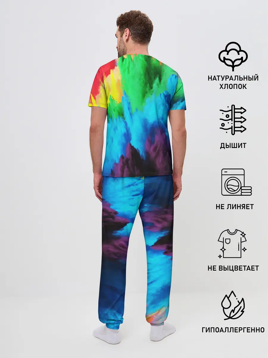 Мужская пижама с брюками / РАЗНОЦВЕТНЫЕ КРАСКИ