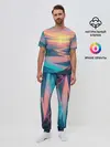 Мужская пижама с брюками / Извилистая река закат природа