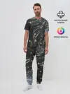 Мужская пижама с брюками / Абстракция искры полосы боке
