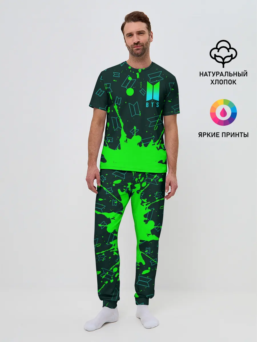 Мужская пижама с брюками / BTS / БТС