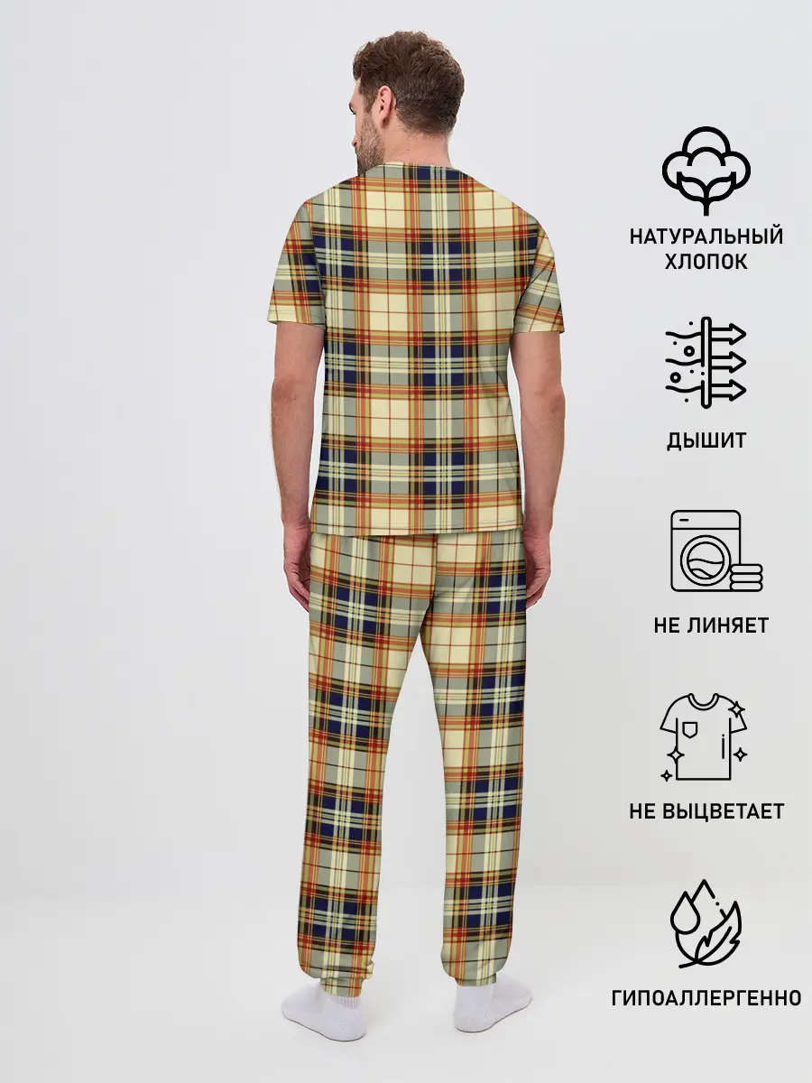 Мужская пижама с брюками / Джентльмены Ретро