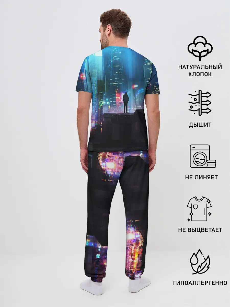 Мужская пижама с брюками / CITY NEON